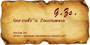 Gorzsás Zsuzsanna névjegykártya